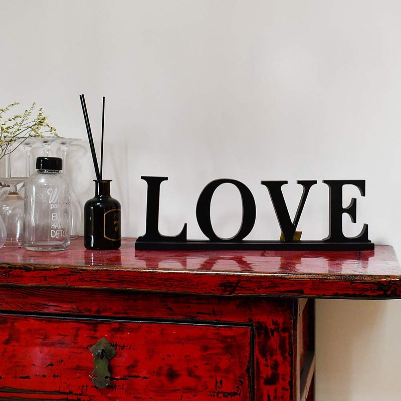 Waroom Home Love Sign for Home Decor, Wooden love Block Letters Rustic Tabletop Words Decor (Love) - Image 3